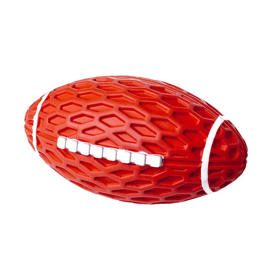 Rubber Pet Dog Toy Rugby Football Squeaky Sounding Ball Teeth Cleaning Chew Toy Interactive Play Pet Supplies Accessories